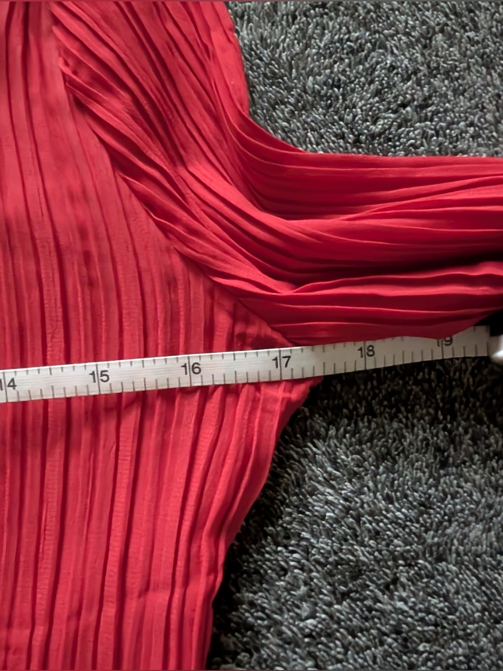 Esther Red Ruffled Long Sleeve Blouse - Picture 4 of 5